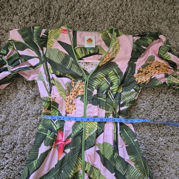 Farm Rio Banana Leaves V-Neck Mini Dress - Picture 11 of 14